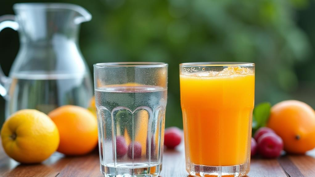 water versus juice comparison
