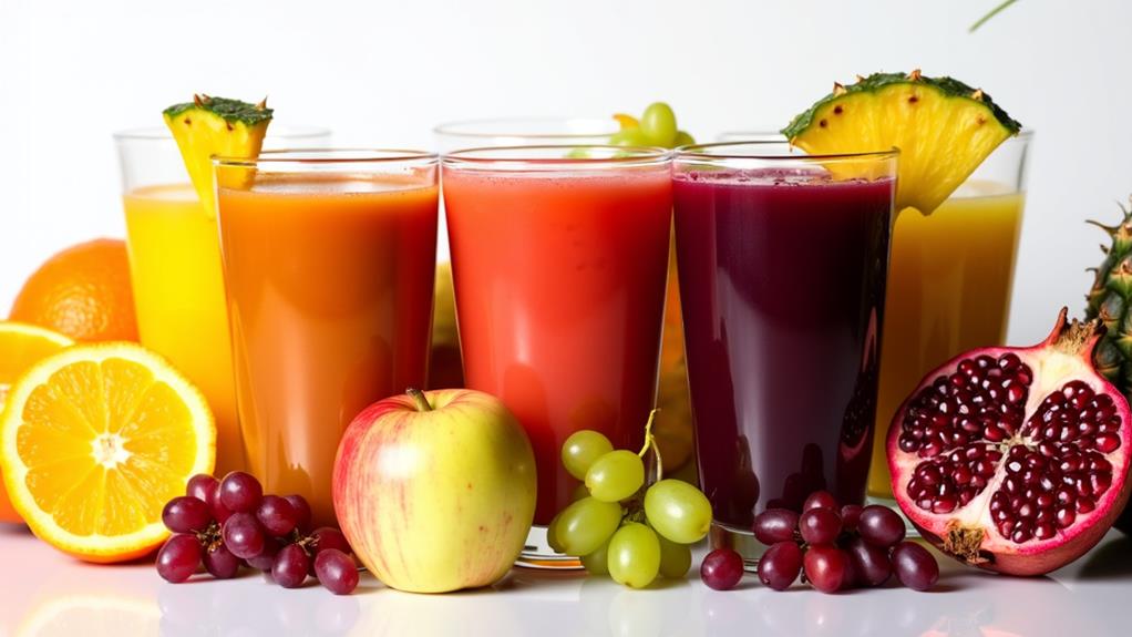 diverse fruit juice options