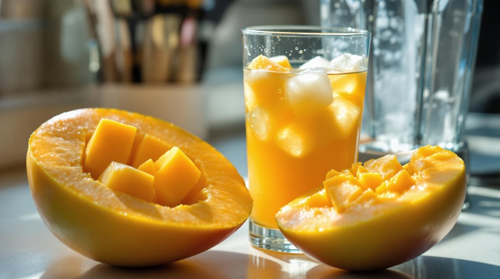 homemade nutritious mango juice preparation