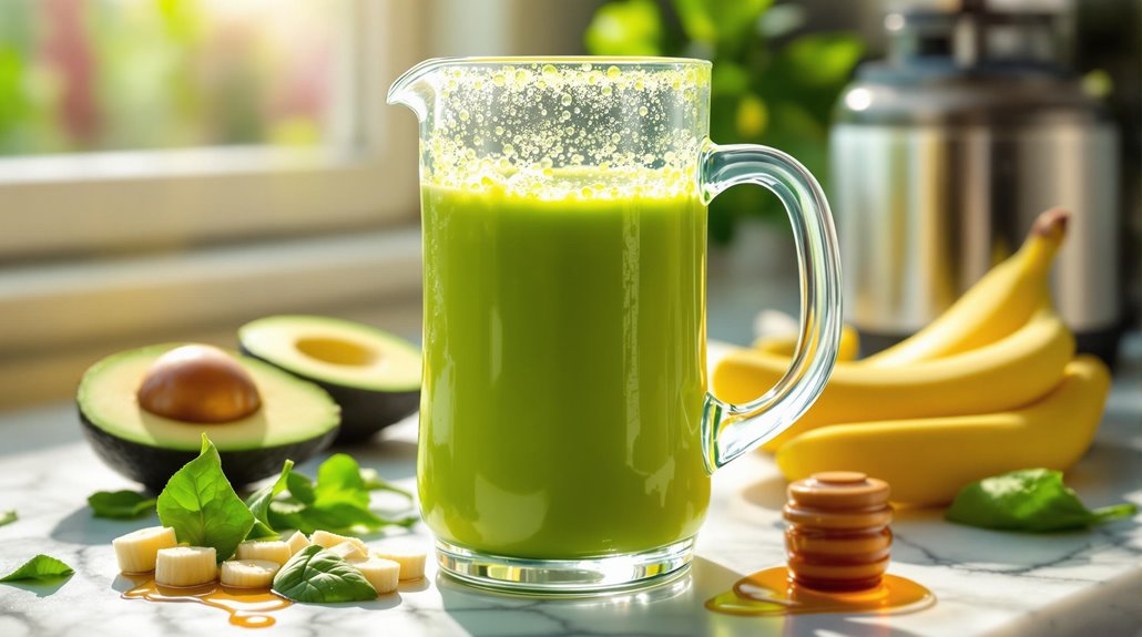blending avocado juice with extras