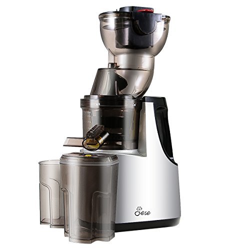 Slow Masticating Juicer, Jese 37RPMs Cold Press Juice Extractor 3.4″ Wide Chute Countertop Juicer