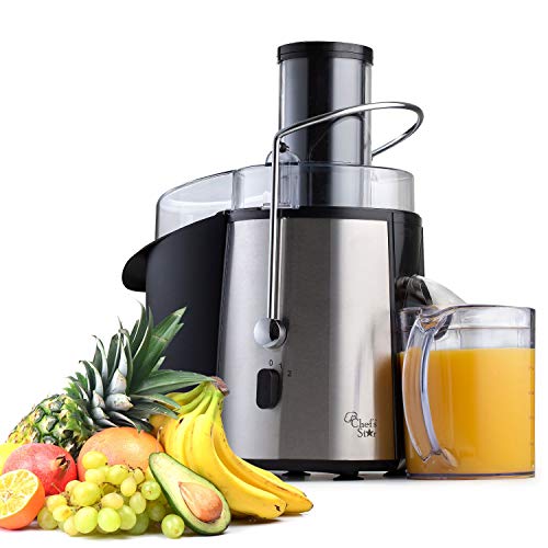 Chef’s Star Juc700 Juicer Wide Mouth Fruit and Vegetable Juice Extractor, Stainless Steel