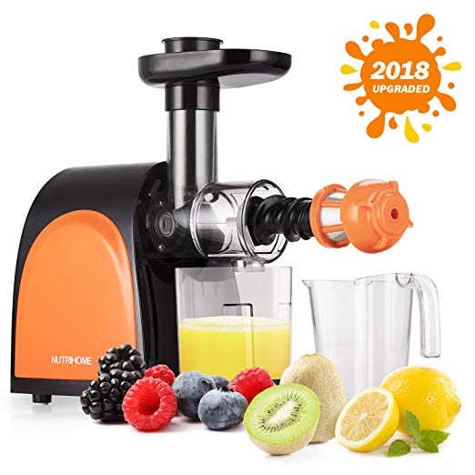 Slow Masticating Juicer,Cold Press Juicer Machine[2018 Upgraded] with Juice Jug and Brush to Clean Conveniently,More high Quality and Quiet Motor Juicer Machine for all Fruits and Vegetables