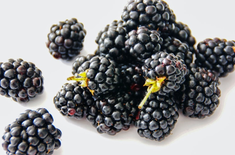 blackberries on a table