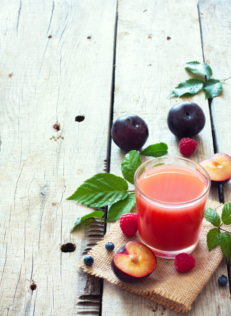 Apple, cherry and blueberry Juice